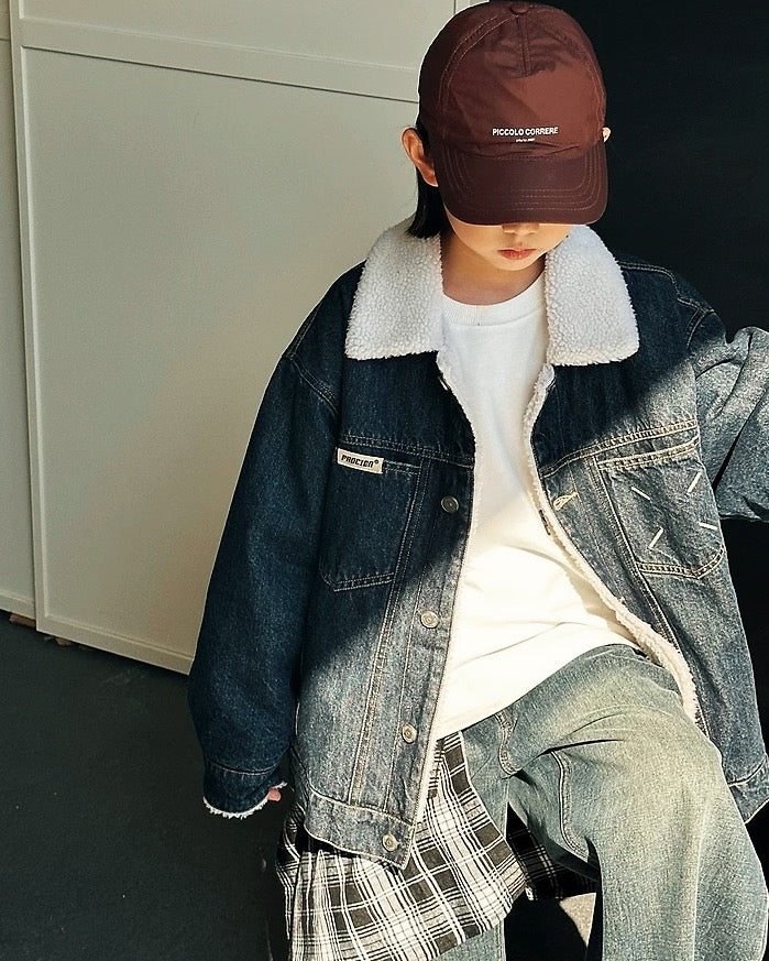 【110-160cm】ボアライニング デニムジャケット