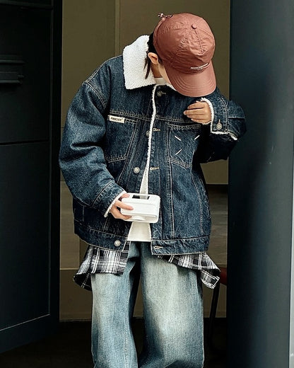 【110-160cm】ボアライニング デニムジャケット