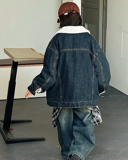 【110-160cm】ボアライニング デニムジャケット