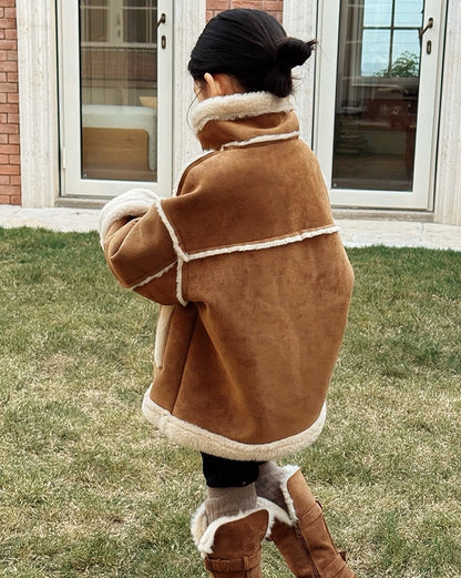 【110-160cm】親子お揃い ムートンボアジャケット