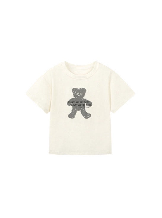 【90-160cm】ベア Tシャツシャツ/ ドット柄 ショートパンツ