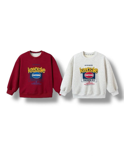 【100-160cm】裏起毛 グラフィック スウェットプルオーバー