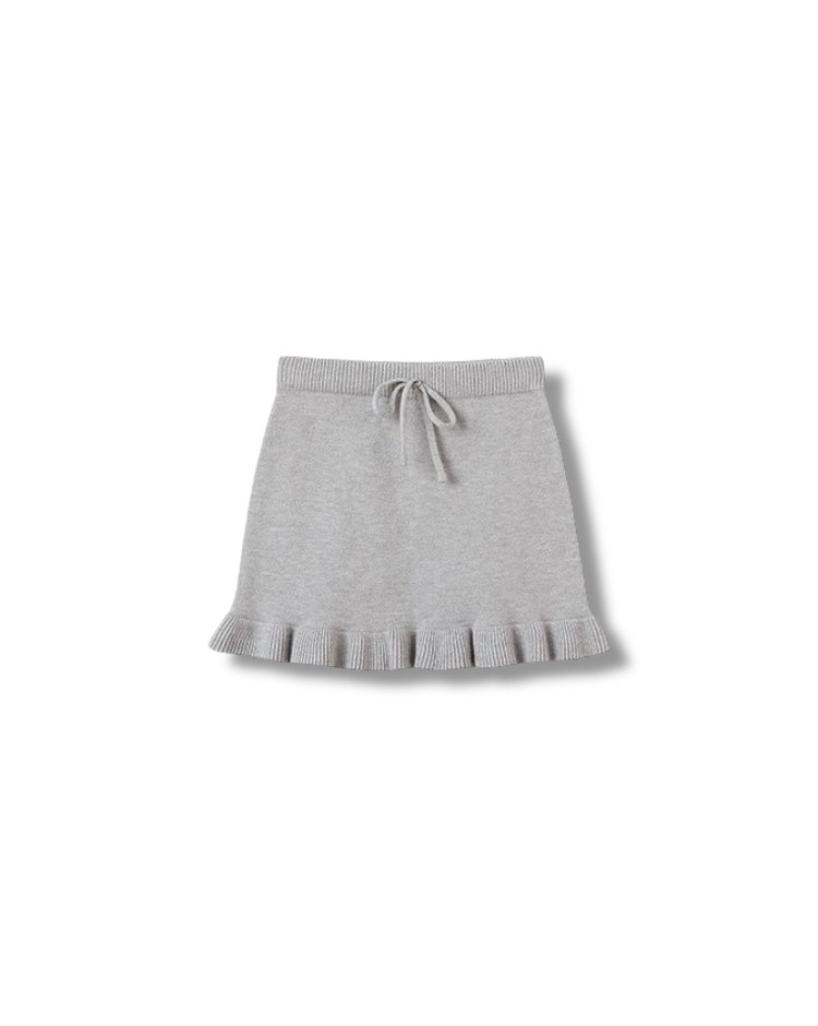 【100-160cm】裾フリル ニットスカート