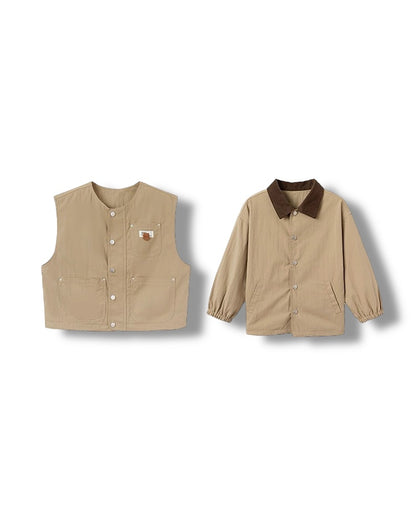 【100-160cm】ツイル2wayジャケットセット