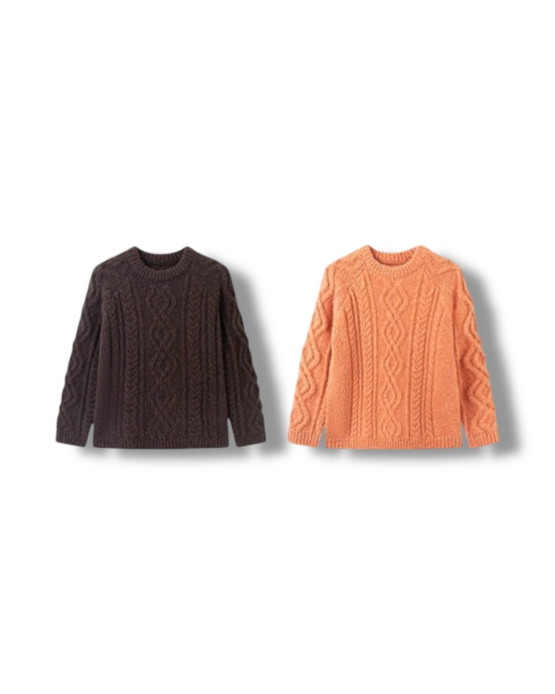 【100-160cm】ウールケーブルニットプルオーバー