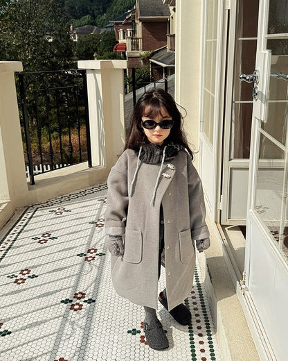 キッズ ニットネックウォーマー グレー柄  UNIDRE baby&kids Kids knit neck warmer gray pattern UNIDRE baby&kids