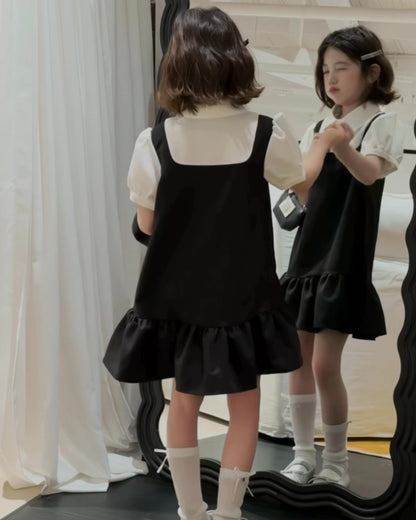 レイヤード風 フリルジャンパースカート｜110-160cm
